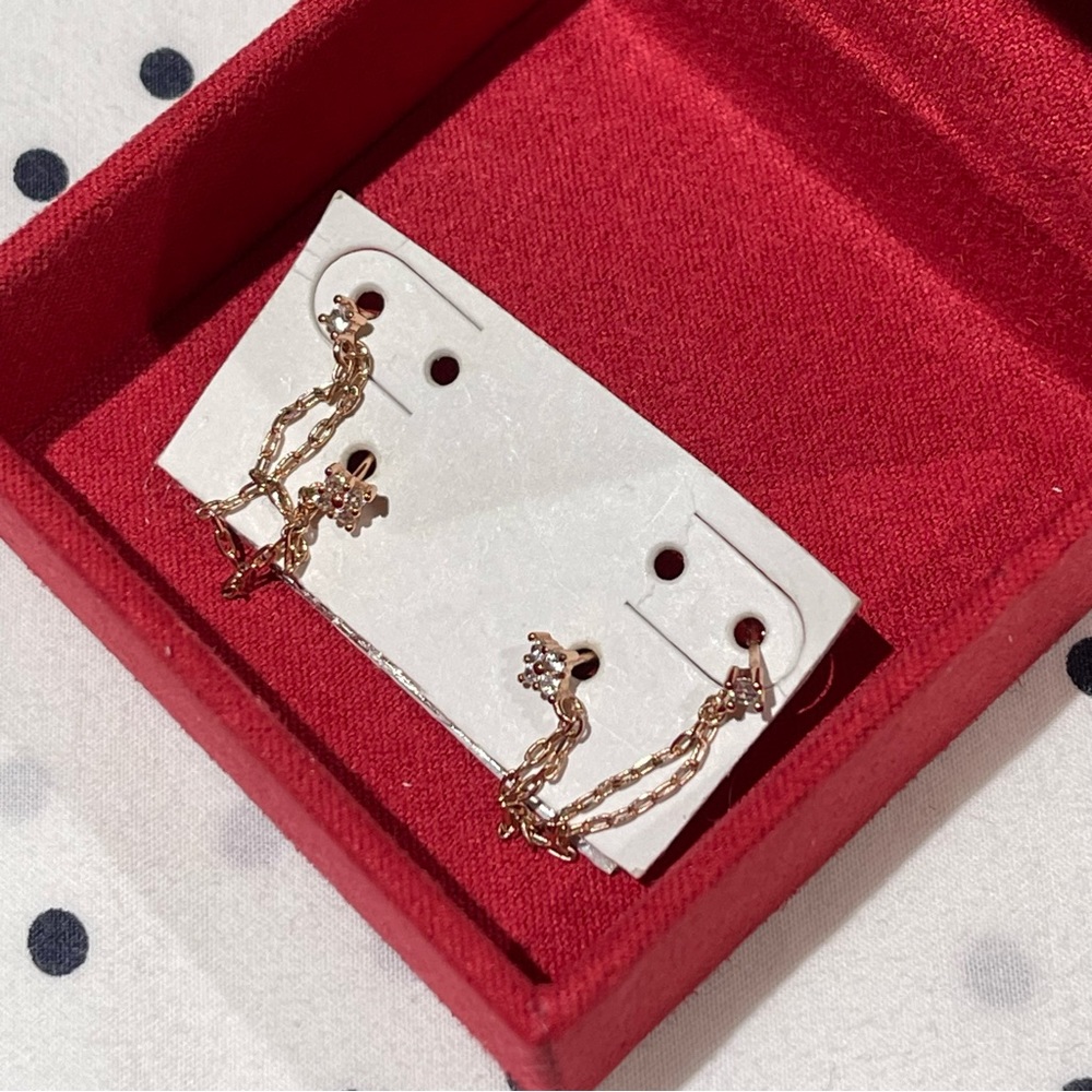 Double Loop Two Hole Studs Earrings - image 3